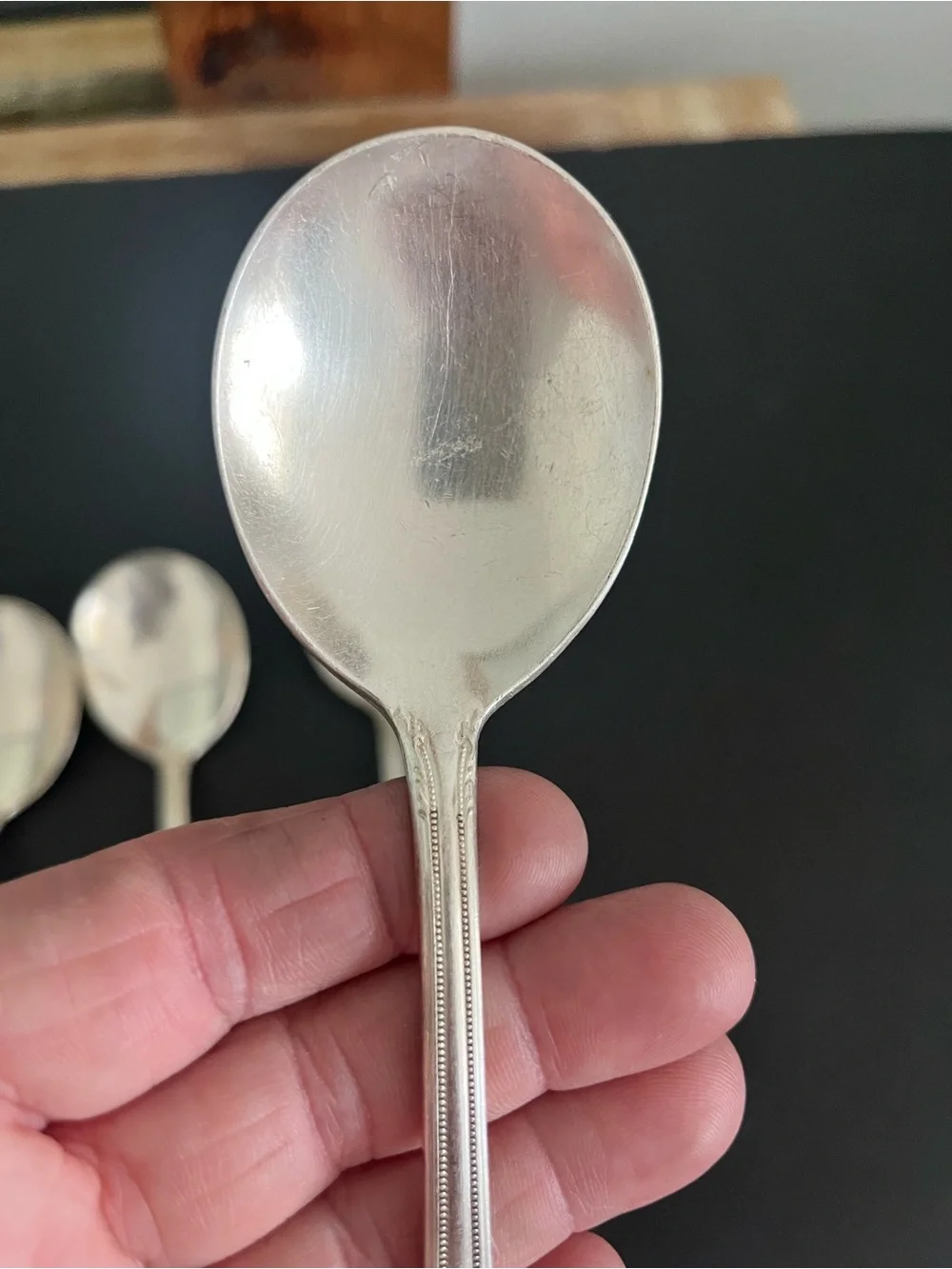 Vtg 1847 ROGERS BROS IS REMEMBRANCE Round Soup Spoons Set of 6